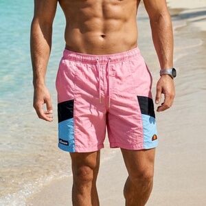 Ellesse HB Evendo Pink/Black/Blue Men's,  9" Inseam Board Shorts SHB07881, M